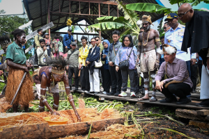 Wapres Gibran Tinjau Sekolah Lapang Sagu Asmat, Dorong Hilirisasi Pangan Lokal Papua